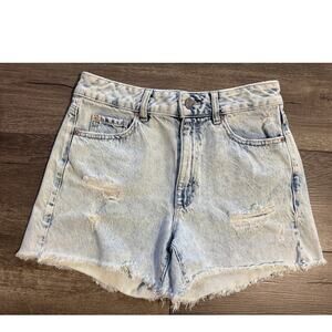 Garage Denim Acid Washed Cut Off High Rise Mom Shorts Size 5/27